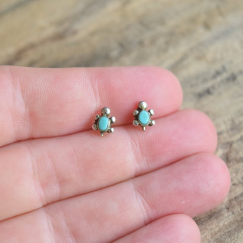 tiny turquoise turtle earrings