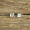 Square mother of pearl stud earrings