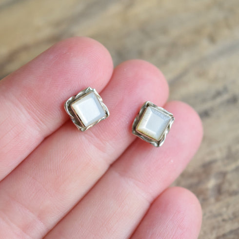 Square Mother of Pearl Earrings