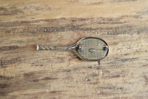 Sterling Silver Tennis Racket Brooch - Danecraft