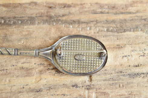 Sterling Silver Tennis Racket Brooch - Danecraft