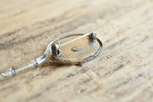 Sterling Silver Tennis Racket Brooch - Danecraft