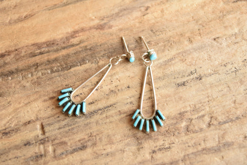 Zuni Petit Point Turquoise Drop Earrings