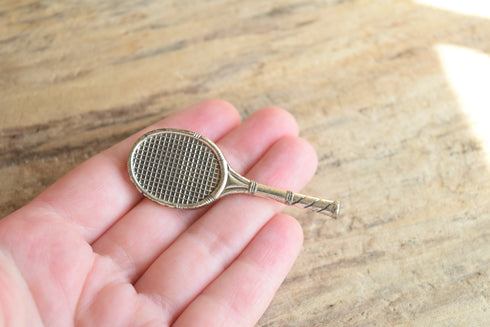 Sterling Silver Tennis Racket Brooch - Danecraft