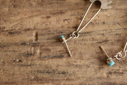 Zuni Petit Point Turquoise Drop Earrings