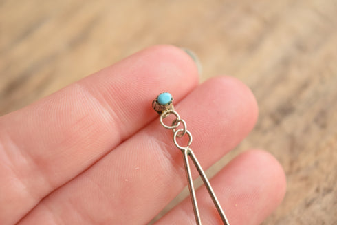 Zuni Petit Point Turquoise Drop Earrings