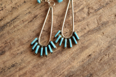Zuni Petit Point Turquoise Drop Earrings