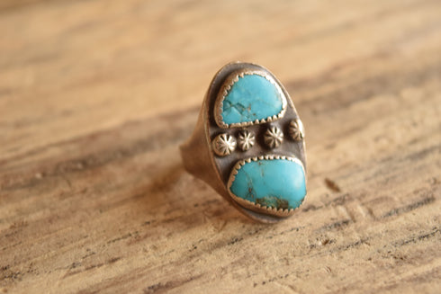 Rugged Turquoise Ring - Size 12.5