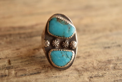 Rugged Turquoise Ring - Size 12.5