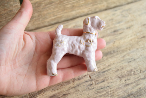 Pink Porcelain Dog