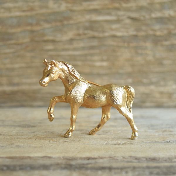 Napier Gold Toned Horse Brooch pin