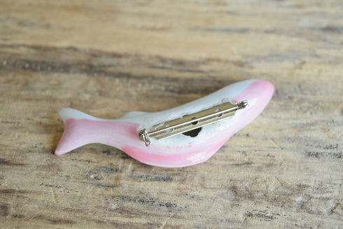 Hand Painted Ceramic Fish Brooch