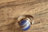 Banded Blue Agate Dome Ring - Size 10.25