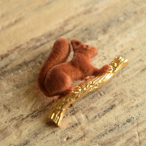 Fuzzy Squirrel Brooch