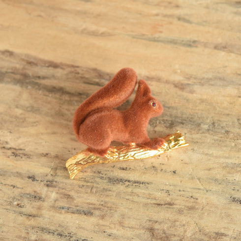 Fuzzy Squirrel Brooch
