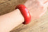 Red Plastic Bangle Bracelet - 1 inch wide