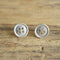 Button shaped sterling silver 925 stud earrings