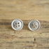 Button shaped sterling silver 925 stud earrings