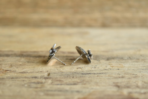 Moon and Stars Sterling Stud Earrings