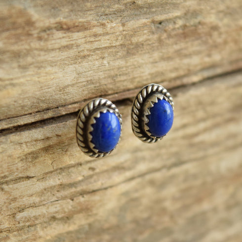 Lapis Lazuli Stud Earrings