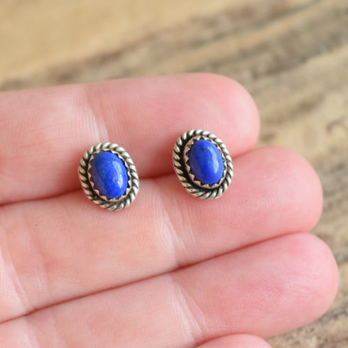 Lapis Lazuli Stud Earrings