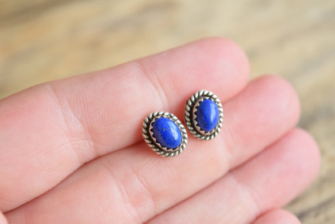 Lapis Lazuli Stud Earrings
