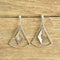 Vintage sterling silver long diamond drop earrings