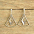 Vintage sterling silver long diamond drop earrings