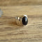 Wide band onyx sterling silver ring oval black stone size 6