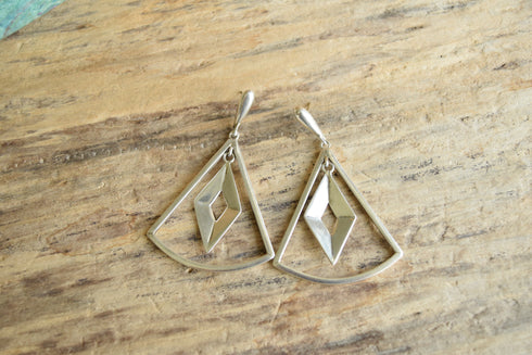 Diamond Sterling Silver Drop Earrings
