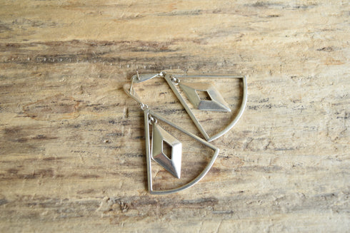 Diamond Sterling Silver Drop Earrings