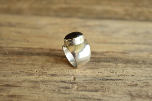 Onyx Wide Band Ring - Size 6