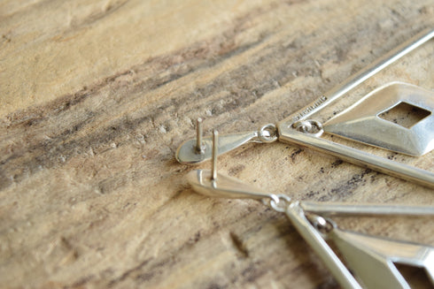 Diamond Sterling Silver Drop Earrings