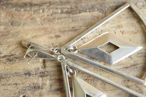 Diamond Sterling Silver Drop Earrings