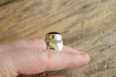 Onyx Wide Band Ring - Size 6