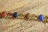 Large Gemstone Scarab Bracelet - 12 K Gold Filled