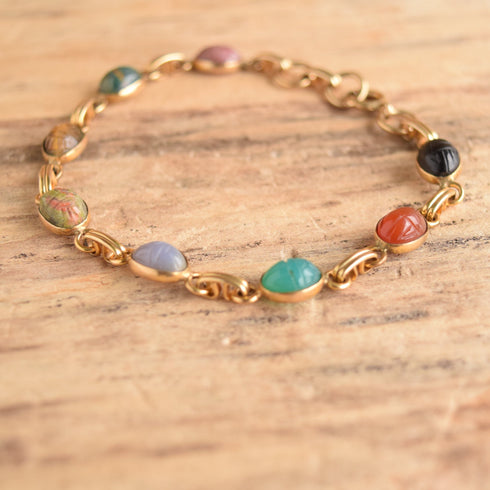 Tiny Scarab Bracelet 12 K GF