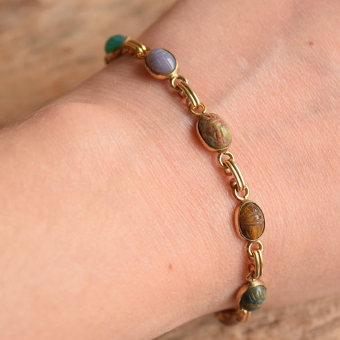 Tiny Scarab Bracelet 12 K GF