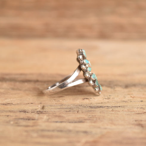Petit Point Turquoise Ring - Size 7