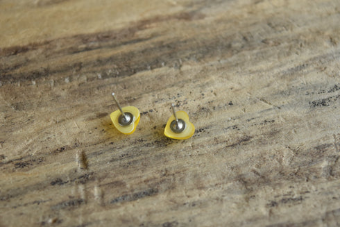 Small Yellow Heart Studs