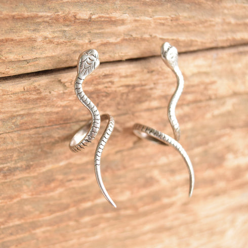 Sterling Silver Snake Earrings