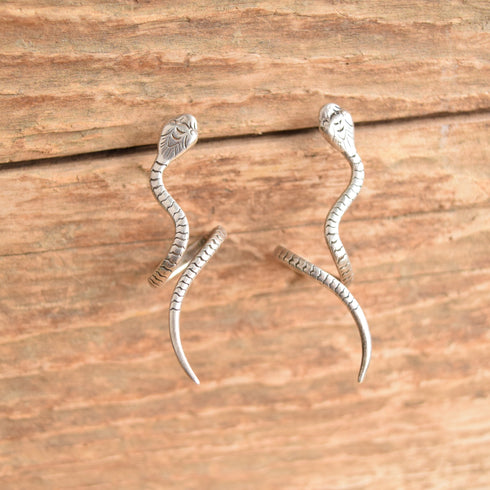 Sterling Silver Snake Earrings