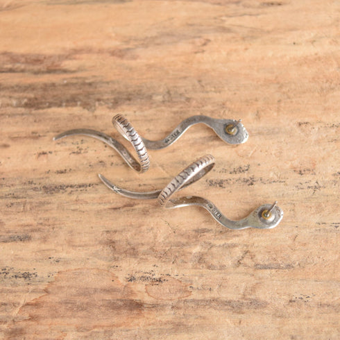 Sterling Silver Snake Earrings