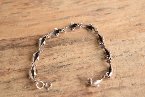 Sterling Silver Dolphin Link Bracelet