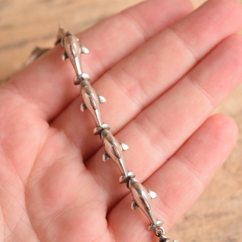 Sterling Silver Dolphin Link Bracelet