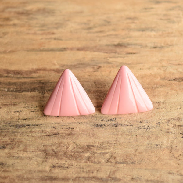 Pink Triangle Vintage Earrings