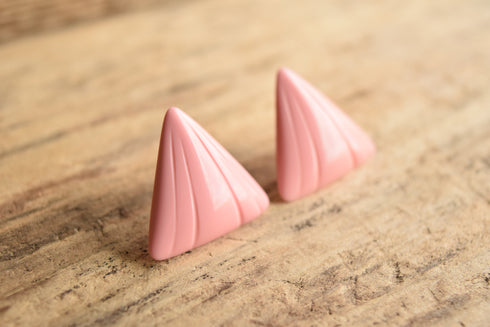 Pink Triangle Earrings