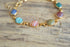 9 Link Gemstone Scarab Bracelet - 12K Gold Filled