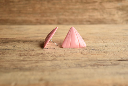 Pink Triangle Earrings