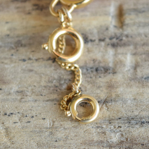 9 Link Gemstone Scarab Bracelet - 12K Gold Filled